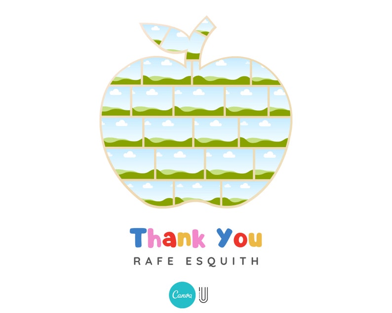 Custom Apple Photo Collage: Teacher Appreciation Gift (Digital File)
