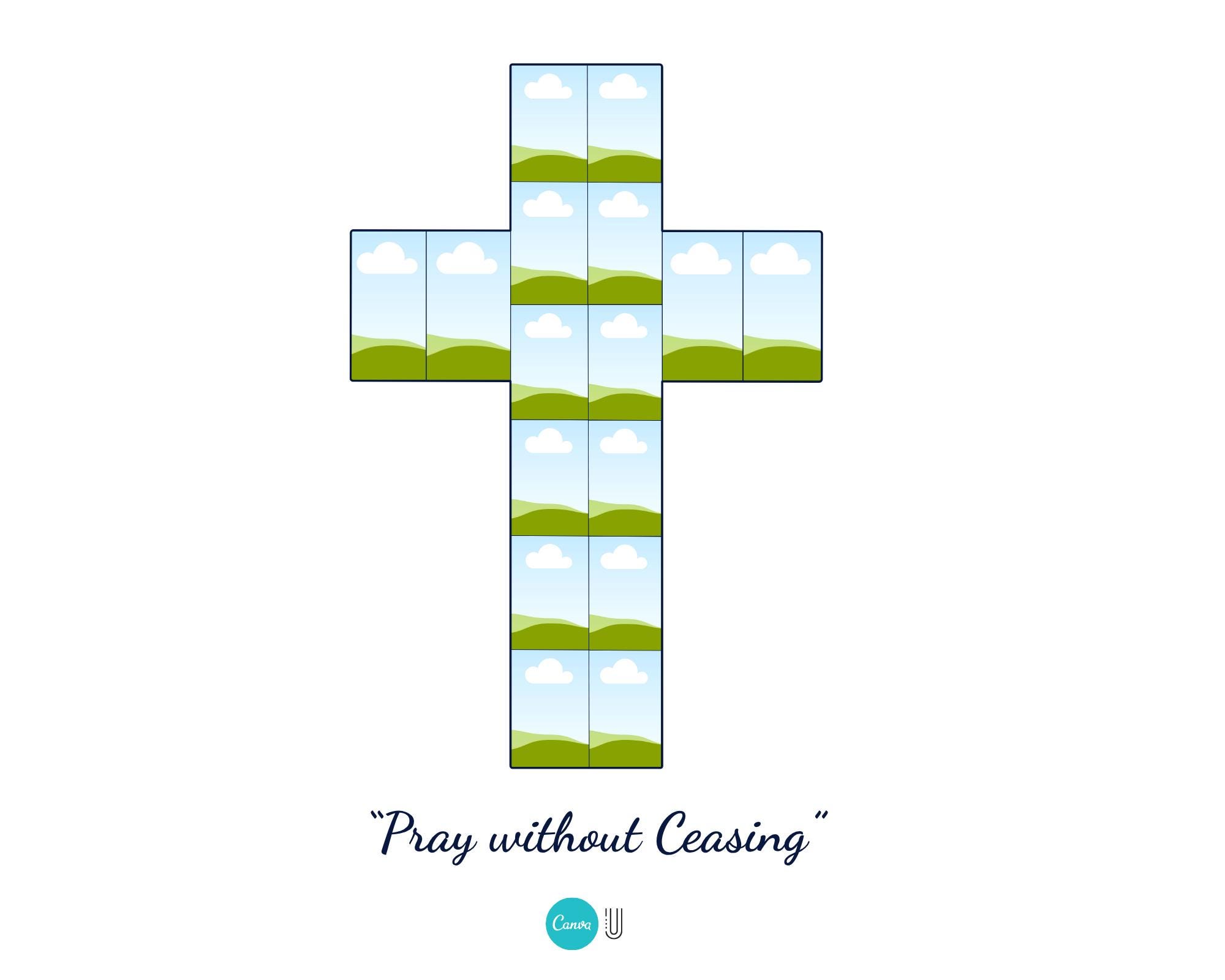 Collage Sample Cross Christian Cross Photo Collage Template Canva PDF Memorial Collage Bible ...