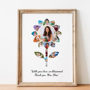 Dahlia Flower Teacher Photo Collage: End of Year Gift (Digital File)