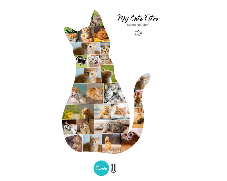 Cat Photo Collage Template: Pet Memorial Gift (Canva)
