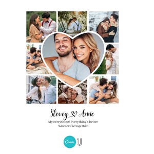 Personalized Photo Collage Gift: Anniversary, Wedding, Couples (Digital File)