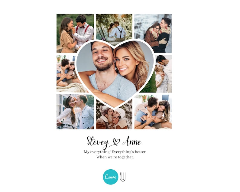 Personalized Photo Collage Gift: Anniversary, Wedding, Couples (Digital File)