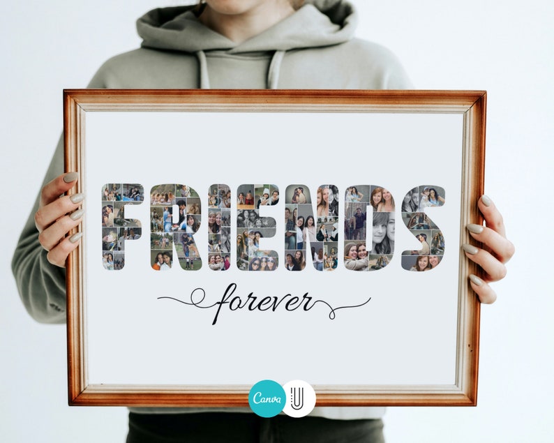 Friends Photo Collage Template: Friendship Gift (Digital Download)