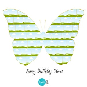 Custom Butterfly Photo Collage: Personalized Birthday Gift (Digital Download)
