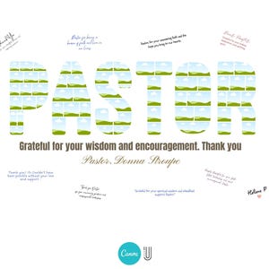 Pastor Appreciation Photo Collage: Christian Church Group Gift (Canva Digital Template)