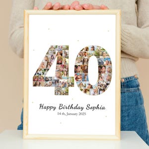 40th Birthday Photo Collage, Canva Template (Digital Download)