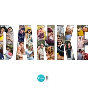 Personalized 'DANKE' Photo Collage Template: Thank You Gift (Digital Download)