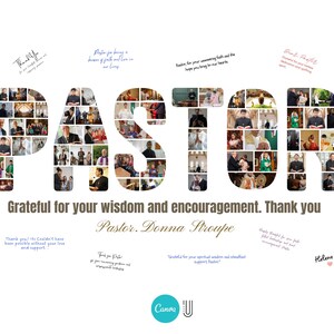 Pastor Appreciation Photo Collage: Christian Church Group Gift (Canva Digital Template)