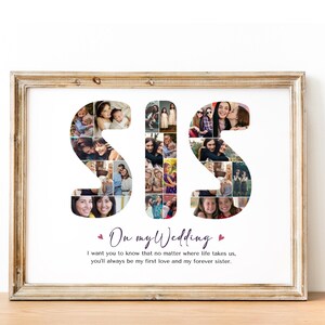 Personalisierte Schwester Fotocollage, Hochzeitsgeschenk (Digitale Datei) Bild 1