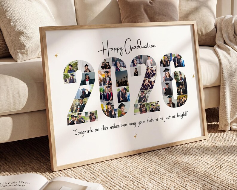 2025 Graduation Photo Collage: Custom Number Gift (Digital File) image 1