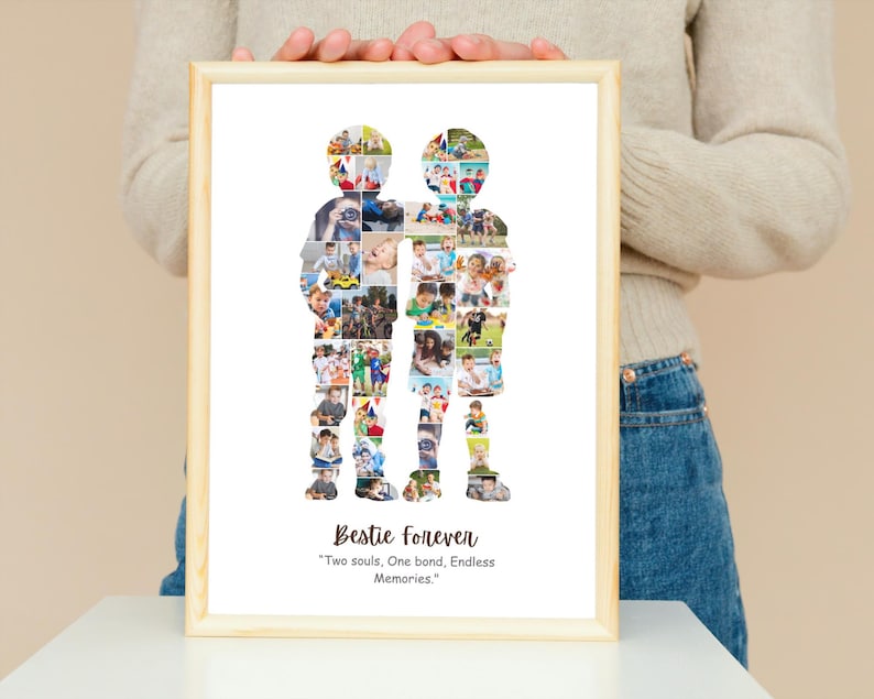 Boys Best Friend Photo Collage Print, Friendship Gift (Digital Download)