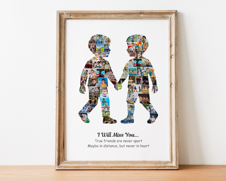 Two Boys Photo Collage Friendship Gift (Digital Download) Canva Frames