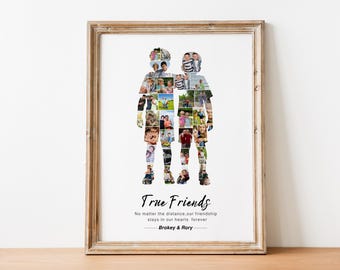 2 Jungen Fotocollage Personalisiertes Bestes Freund Geschenk für Jungen Freundschaft, BFF Jungen Geburtstagsgeschenk, Freundschaftsgeschenk Abschied und Foto Geschenk