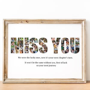 We Will Miss You Farewell Gift for Coworker Boss Team Printable Photo Collage Best Friend Leaving Picture for Employee Going Away
