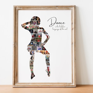 Cadeaux personnalisés pour récital de danse, collages photo personnalisés de danseuse, cadeaux de danse pour filles, cadeaux d'anniversaire pour papa, photocollage photo danse femme
