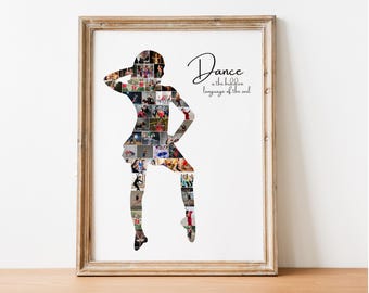 Personalisierte Tanz Fotocollage: Tanz Tänzerin Geschenk (Digitale Datei)