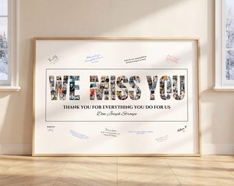 We Will Miss You Photo Collage: Farewell Gift for Coworker, Boss, Team (Digital Download)