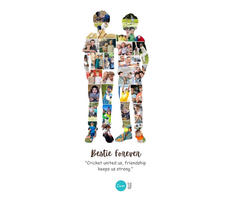 Boys Friendship Photo Collage, Best Friend Gift (Digital File)