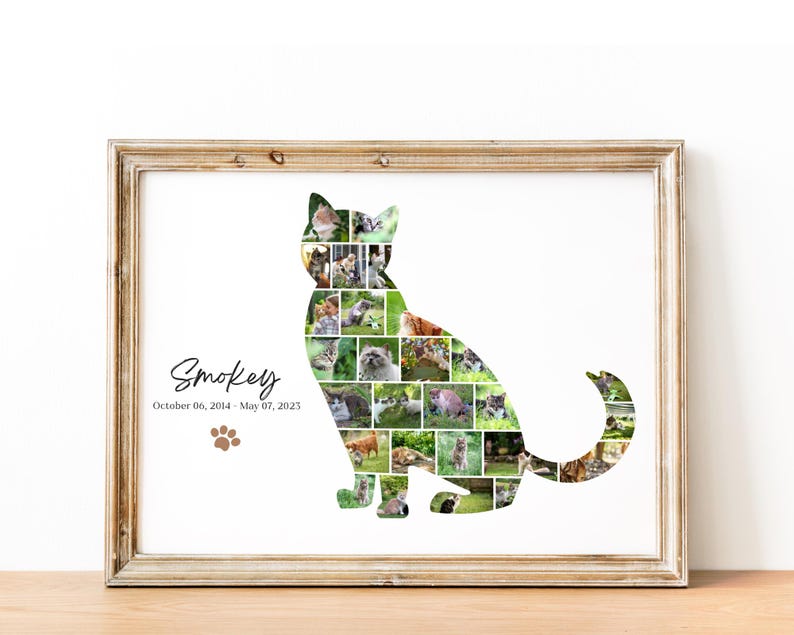 Custom Cat Photo Collage Template: Pet Memorial Gift (Digital File)