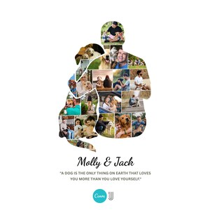 Personalized Dog & Man Photo Collage: Custom Pet Keepsake (Digital Download)