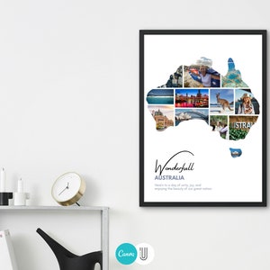 Australia Map Photo Collage: Custom Travel Gift (Digital File)