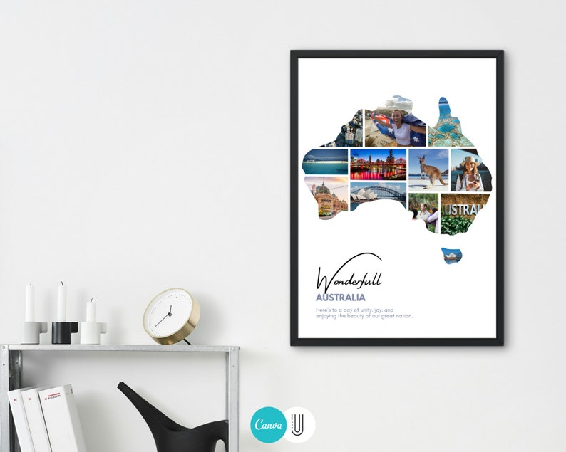 Australia Map Photo Collage: Custom Travel Gift (Digital File)