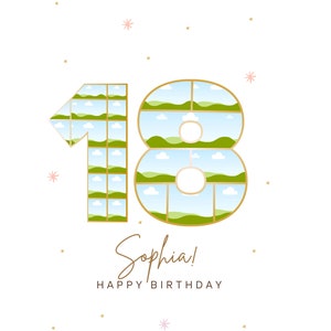 Custom 18th Birthday Photo Collage, Canva Template (Digital Download)