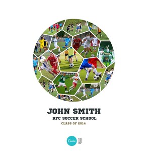 Soccer Ball Photo Collage: Canva Football Gift (Digital File)