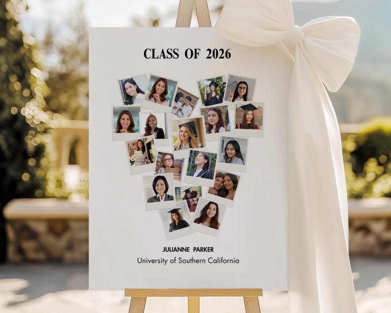 Graduation Photo Collage Template: Class of 2025 Sign (Canva Template) image 1
