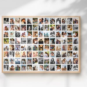 117 Wedding Photo Collage Template, Anniversary Keepsake, Minimalist Grid Design Poster, Landscape Portrait, Editable in Canva
