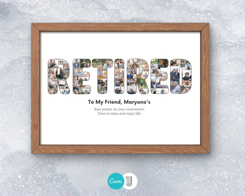 Custom Retirement Photo Collage Gift (Digital File)