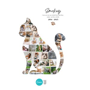 Custom Cat Photo Collage Template: Pet Memorial Gift (Digital File)