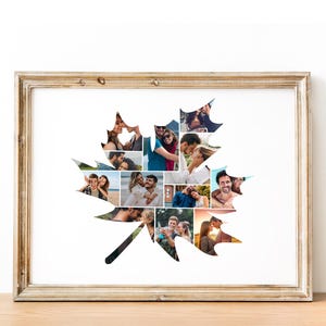 Ahornblatt Bildcollage, Kanada Kunst, kanadische Flagge, Ahornblatt, personalisiertes Geschenk, individuelles Reiseziel, Kanada Ahornblatt
