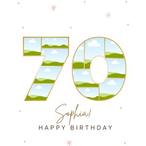 Fotokollagepresent till 70-årsdag: Canva-mall (digital nedladdning) bild 2
