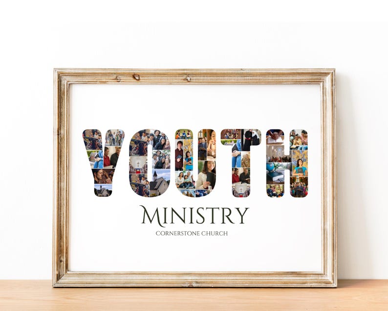 Youth Ministry Photo Collage Art: Custom Christian Gift (Digital File)