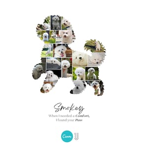 Personalized Bichon Frisé Photo Collage - Dog Pet Memorial Gift - Custom Made with Your Digital Pictures