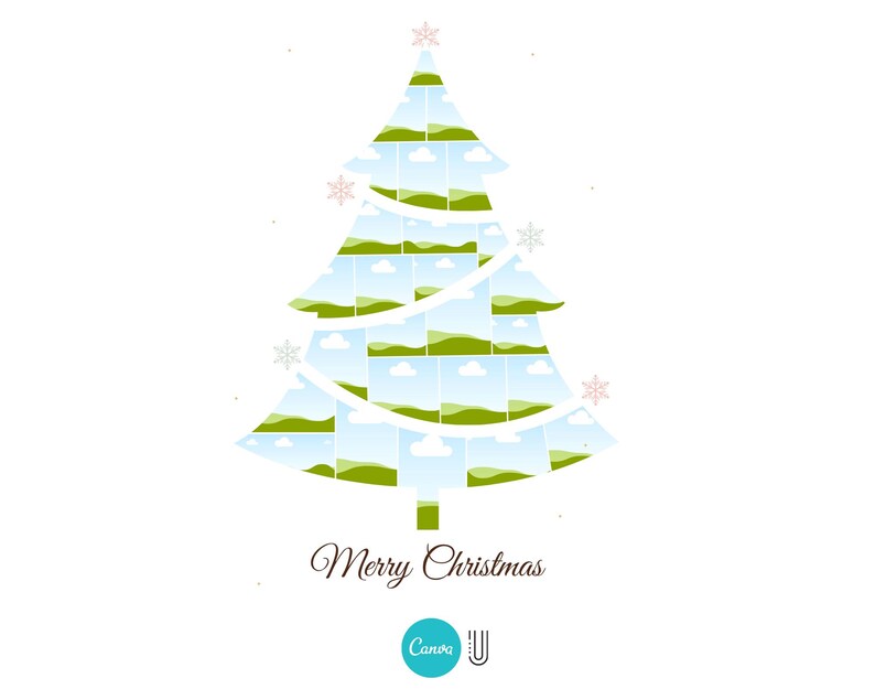 Custom Christmas Photo Collage: Xmas Tree Gift (Digital File)
