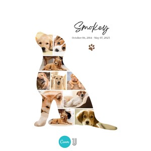 Dog Photo Collage Template: Custom Pet Memorial (Canva)