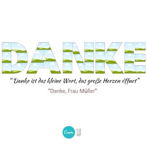 Personalized 'DANKE' Photo Collage Template: Thank You Gift (Digital Download)