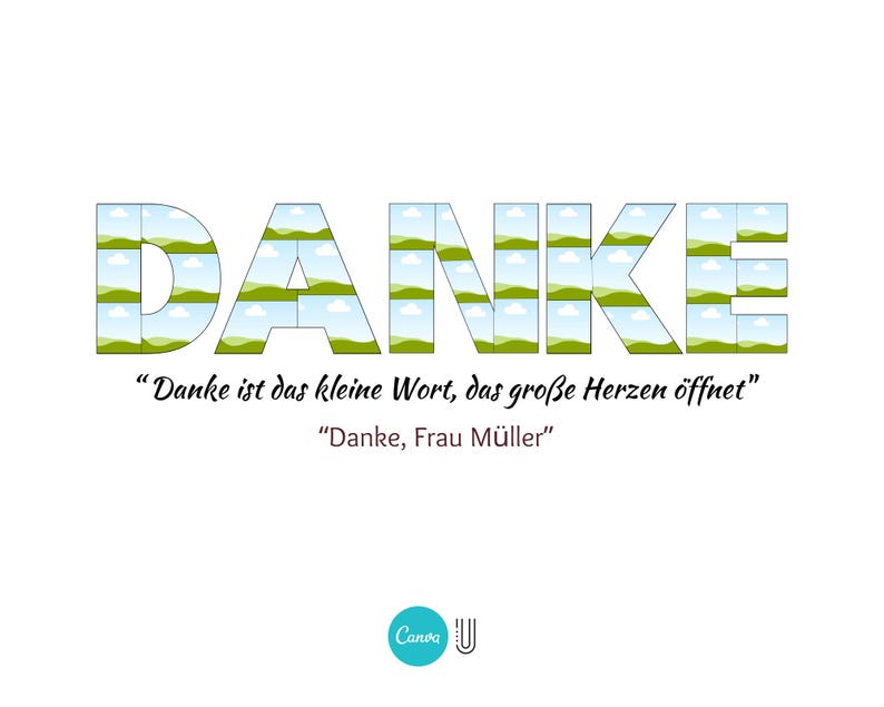 Personalized 'DANKE' Photo Collage Template: Thank You Gift (Digital Download)