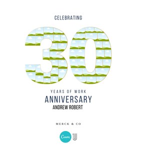 30th Work Anniversary Photo Collage Gift (Digital Download)