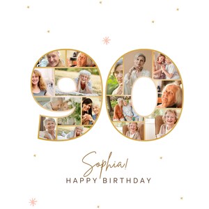 90th Birthday Photo Collage: Canva Frames Number Template (Digital Download)