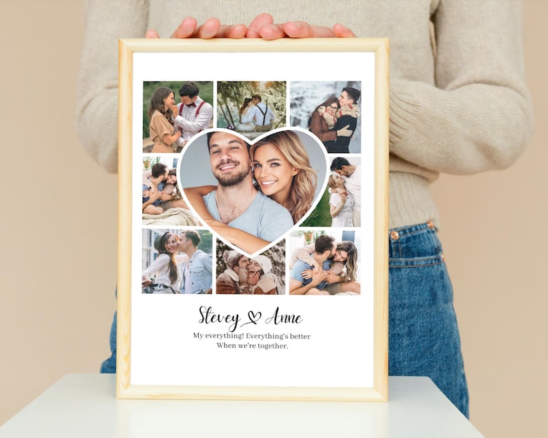 Personalized Photo Collage Gift: Anniversary, Wedding, Couples (Digital File)