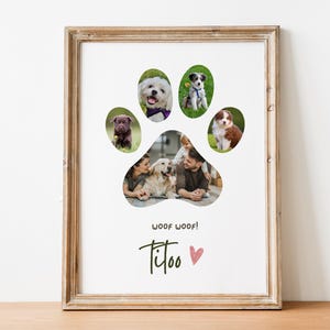 Dog Paw Photo Collage Canva Template: Pet Memorial Design (Digital Download