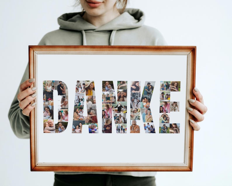 Personalized 'DANKE' Photo Collage Template: Thank You Gift (Digital File)