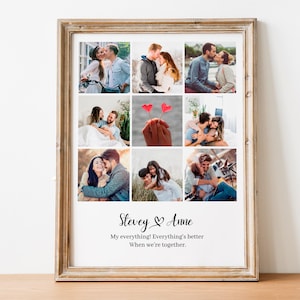 Anniversary Photo Collage,Personalized Couple Gift for Him & Her, Wedding Memories, Wedding Gift Idea,Valentines day gift,Couples Love