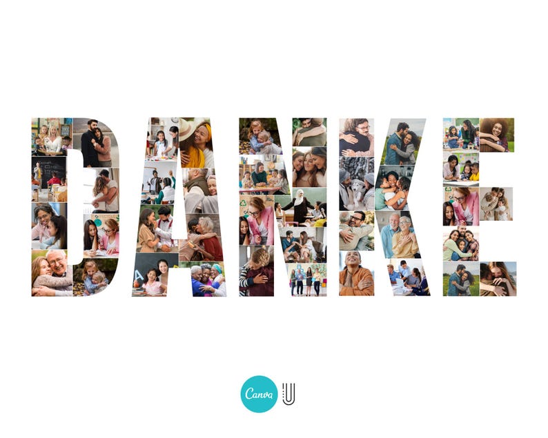 Personalized 'DANKE' Photo Collage Template: Thank You Gift (Digital File)