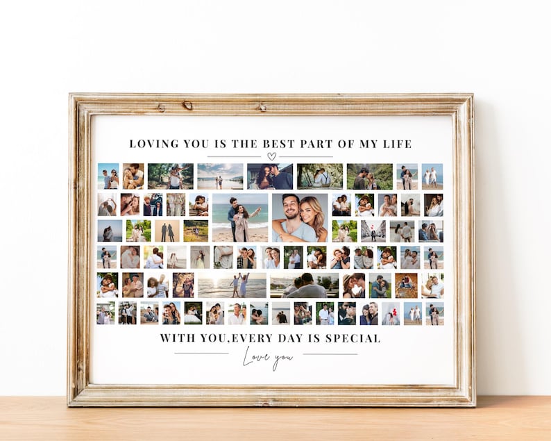 70 Photo Collage Template, Modern Grid Design (Digital Download Canva Template), Easy to Use