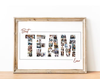 Team Photo Collage Gift: Personalized Farewell Poster (Digital File)