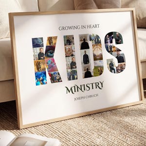 Kids Ministry Photo Collage Art (Digital Download),Kids Ministry Gifts Custom Photo Collage, Children's Ministry Pastor Gift, Kids Pastor, Y image 2